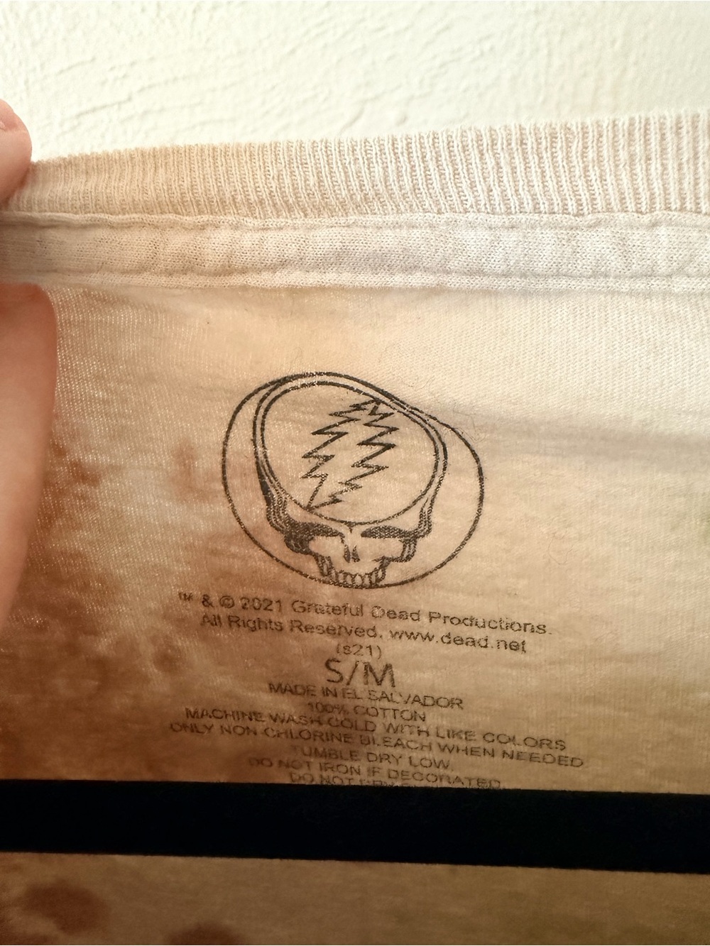 Grateful Dead Graphic Tie-Dye Lotus & Sun Tee - Blue & Orange Print Size S/M - Picture 3 of 4